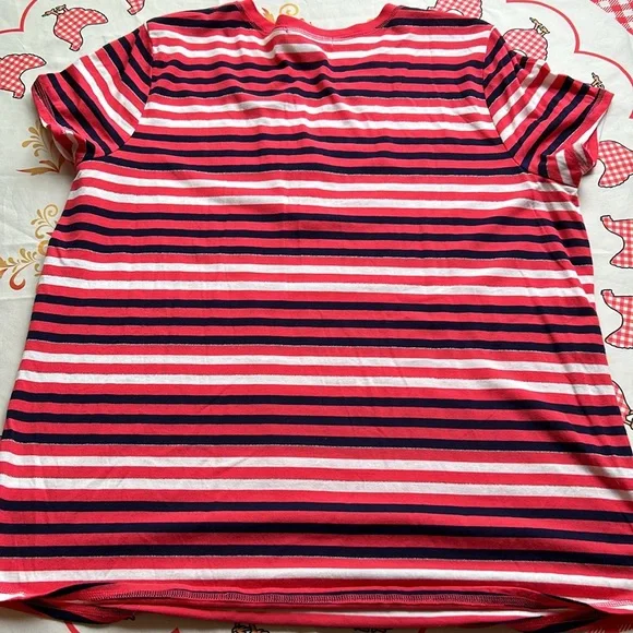Liz Claiborne Women’s Short Sleeve Pullover Button Top NWOT XL Striped - Picture 4 of 12